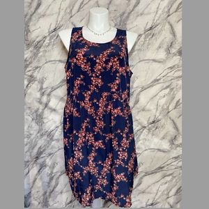 Navy blue floral dress